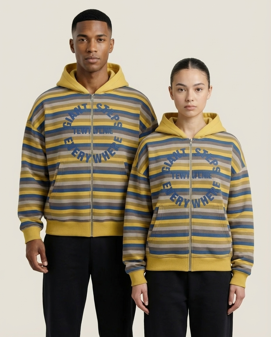 Sweats - Retro Stripe Full-Zip Hoodie