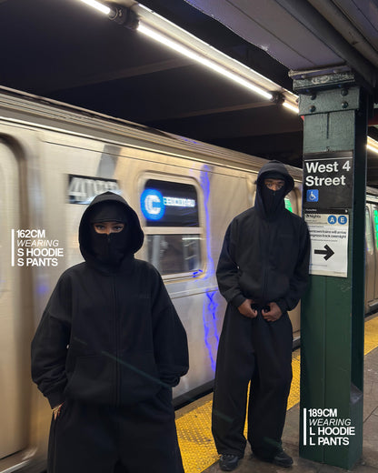 SWEATS® ALL BLACK - BALACLAVA ZIP HOODIE