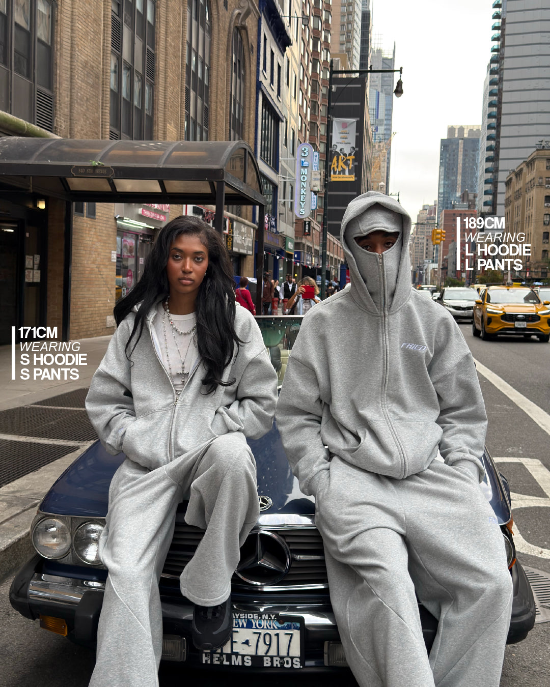 SWEATS® MELANGE GREY - BALACLAVA ZIP HOODIE