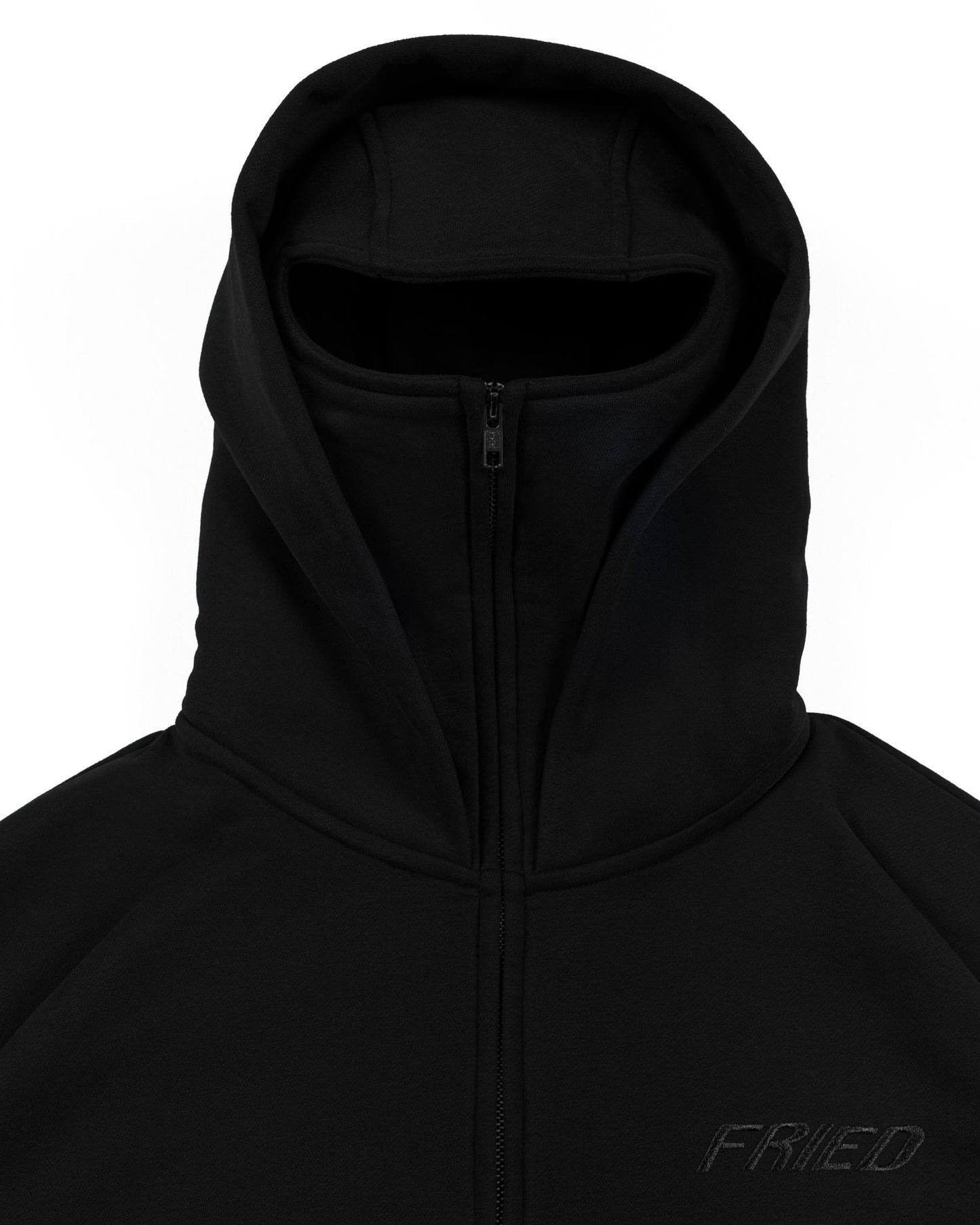 SWEATS® ALL BLACK - BALACLAVA ZIP HOODIE