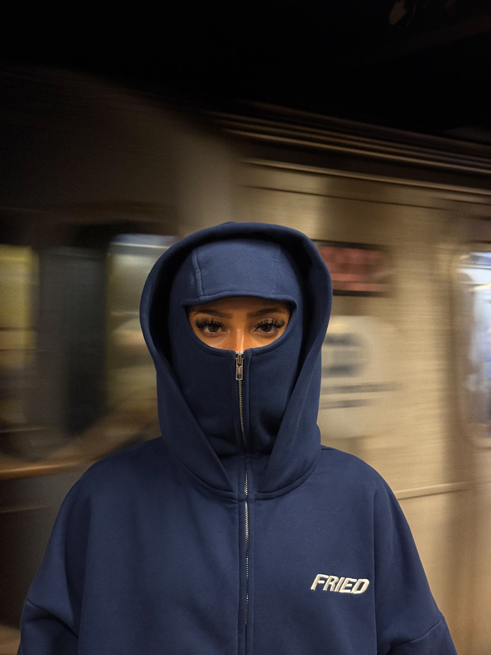 SWEATS® DARK BLUE - BALACLAVA ZIP HOODIE