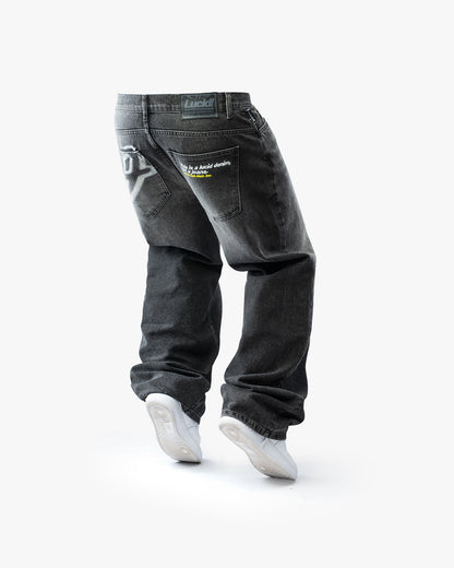 SWEATS® Denim "Phantom Black" with Print
