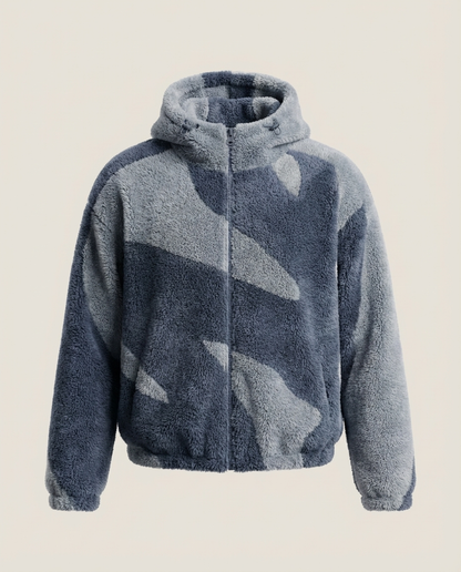 Sweats - Abstract Print Full-Zip Hoodie