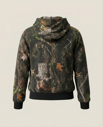 Sweats - Camo Print Graphic Full-Zip Hoodie