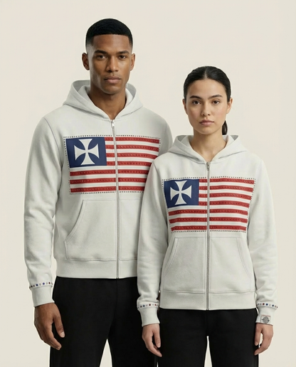 Sweats - Flag Graphic Full-Zip Hoodie