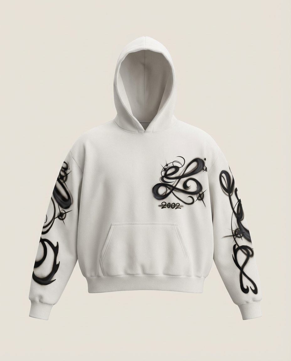 Sweats - Airbrush Script Graphic Pullover Hoodie
