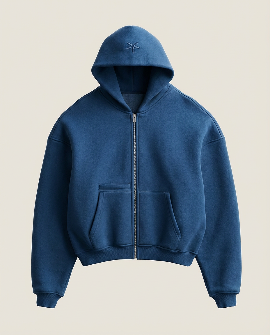 Sweats - Embossed Hood Logo Full-Zip Hoodie