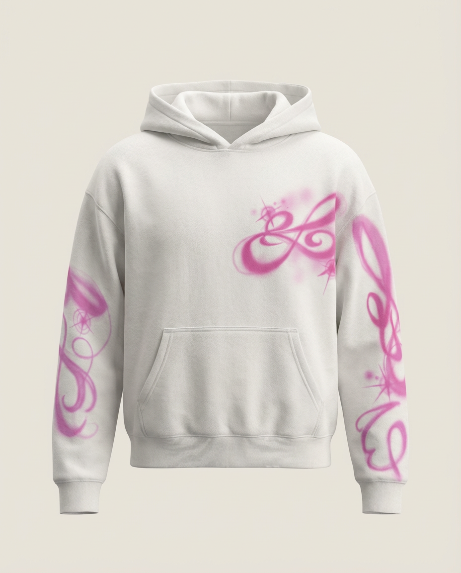 Sweats - Airbrush Script Graphic Pullover Hoodie