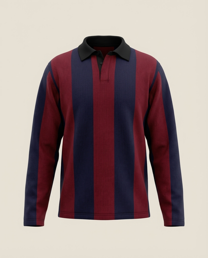 Sweats - Classic Vertical Stripe Polo Sweatshirt