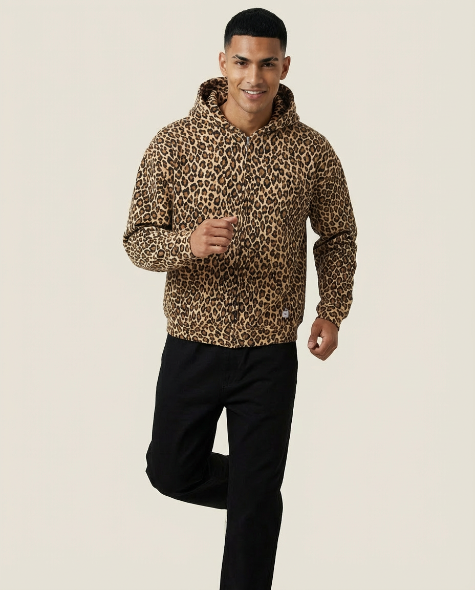 SWEATS® Leopard Zip-up hoodie