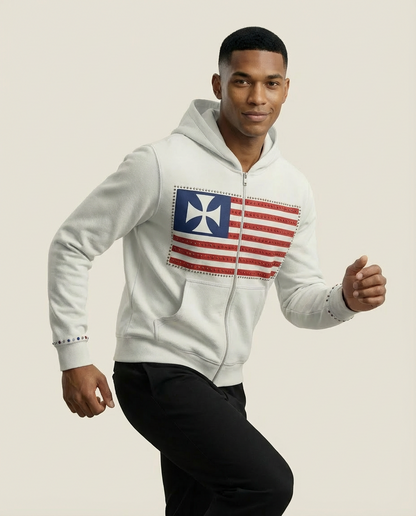 Sweats - Flag Graphic Full-Zip Hoodie