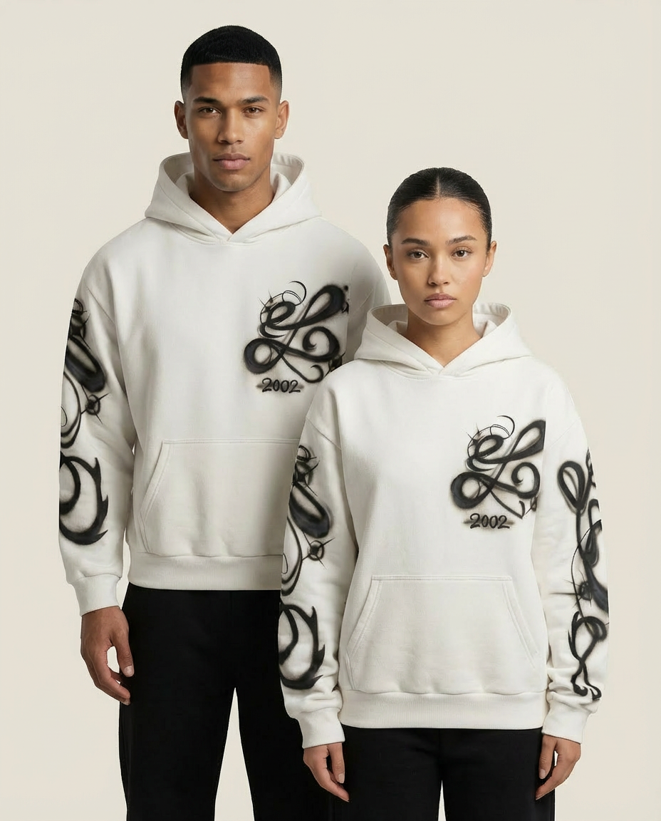 Sweats - Airbrush Script Graphic Pullover Hoodie