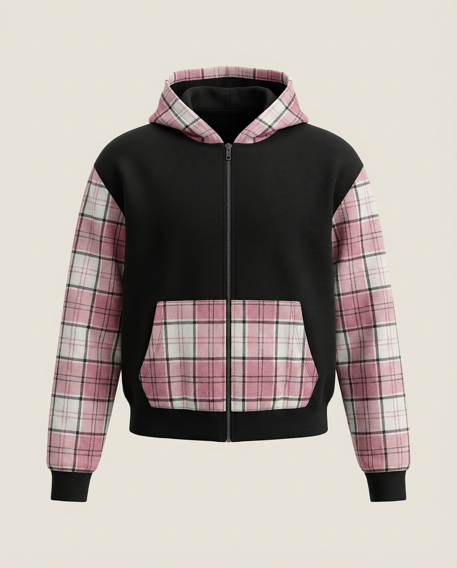 Sweats - Plaid Full-Zip Hoodie
