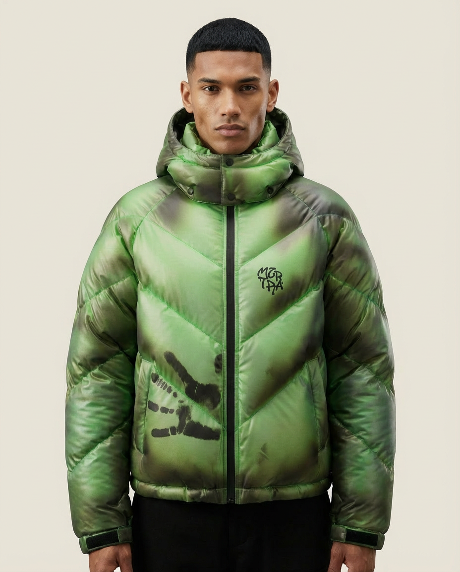Sweats - Graphic Hooded Puffer Jacket