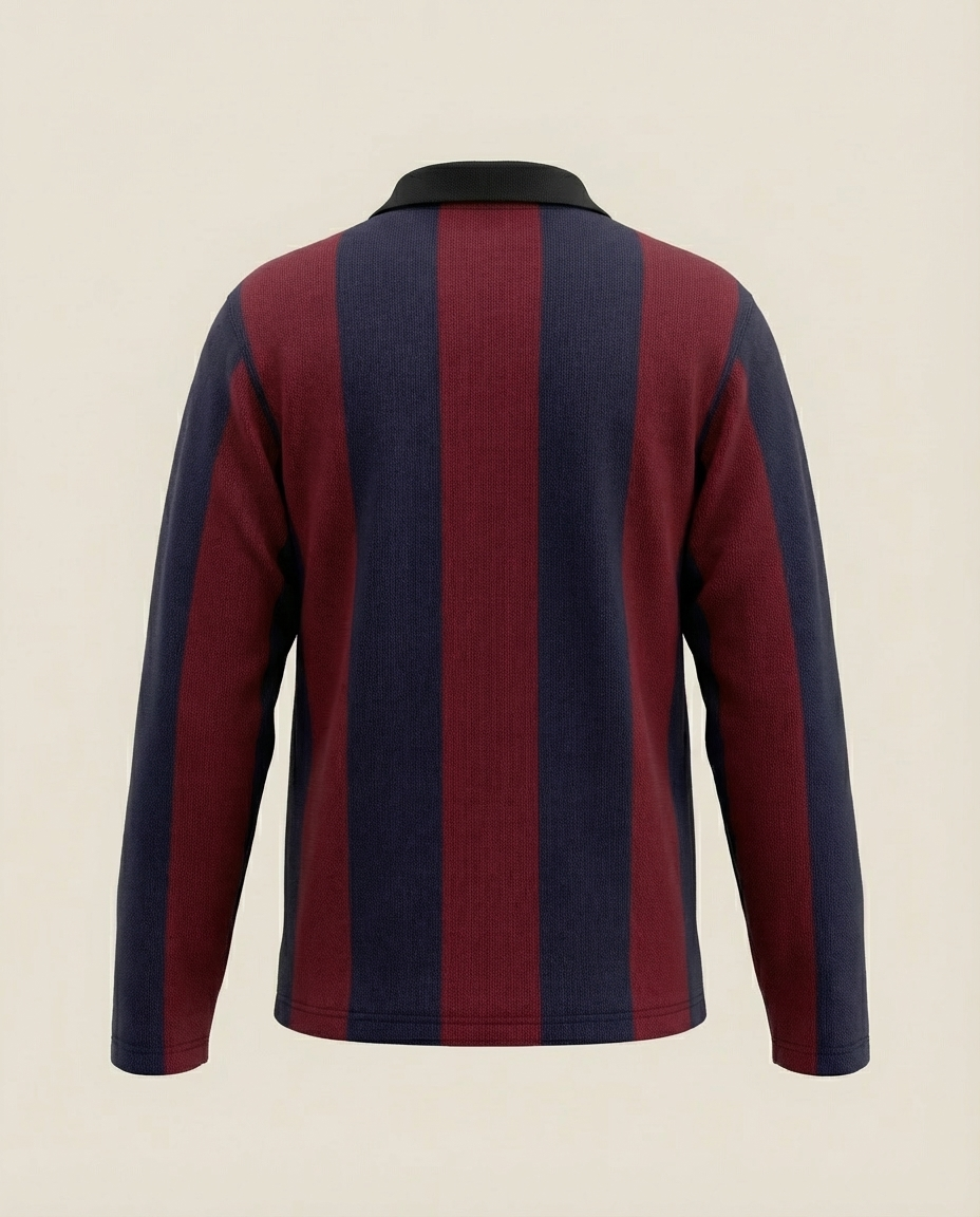 Sweats - Classic Vertical Stripe Polo Sweatshirt