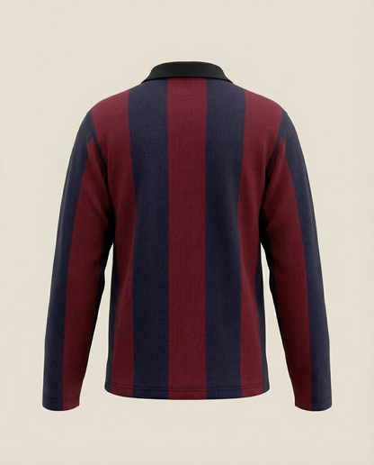 Sweats - Classic Vertical Stripe Polo Sweatshirt