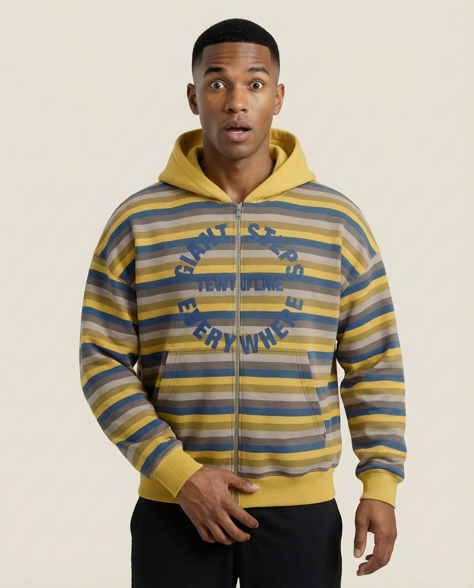 Sweats - Retro Stripe Full-Zip Hoodie