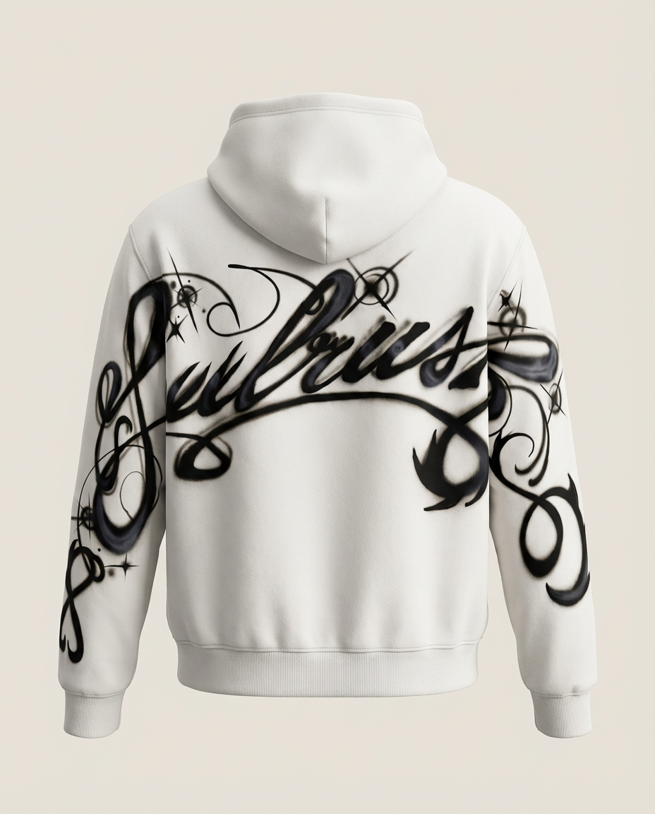 Sweats - Airbrush Script Graphic Pullover Hoodie