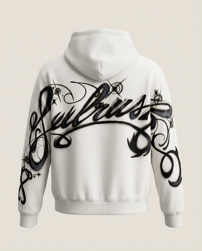 Sweats - Airbrush Script Graphic Pullover Hoodie
