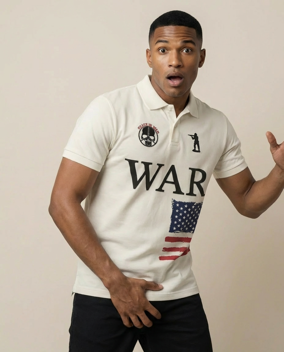 Sweats - "WAR" Graphic Short-Sleeve Polo
