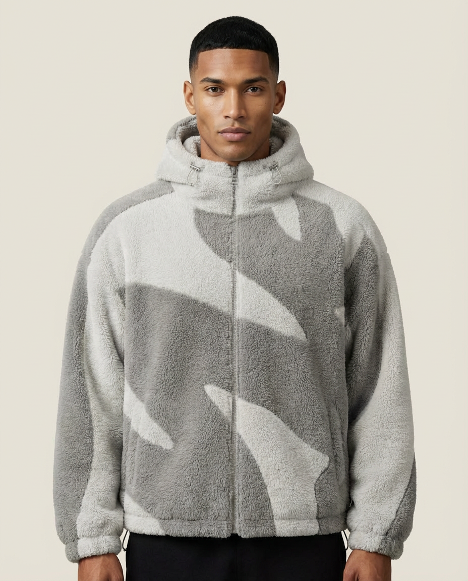 Sweats - Abstract Print Full-Zip Hoodie