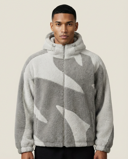 Sweats - Abstract Print Full-Zip Hoodie