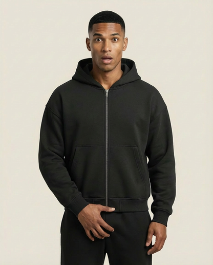 Sweats - Embossed Hood Logo Full-Zip Hoodie