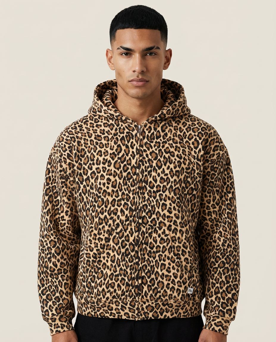 SWEATS® Leopard Zip-up hoodie