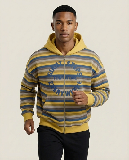 Sweats - Retro Stripe Full-Zip Hoodie