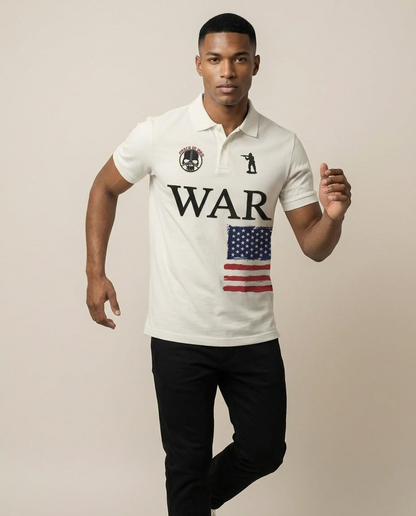 Sweats - "WAR" Graphic Short-Sleeve Polo