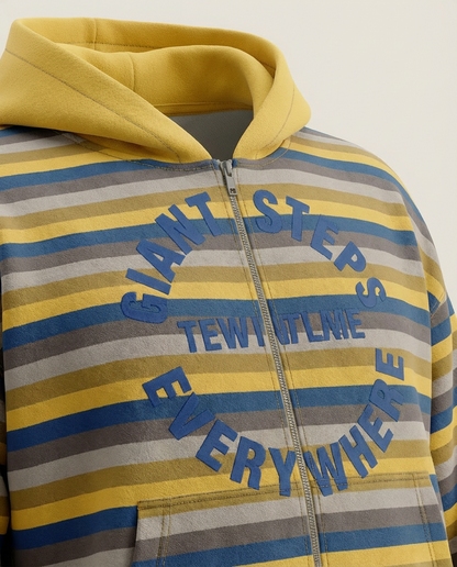Sweats - Retro Stripe Full-Zip Hoodie