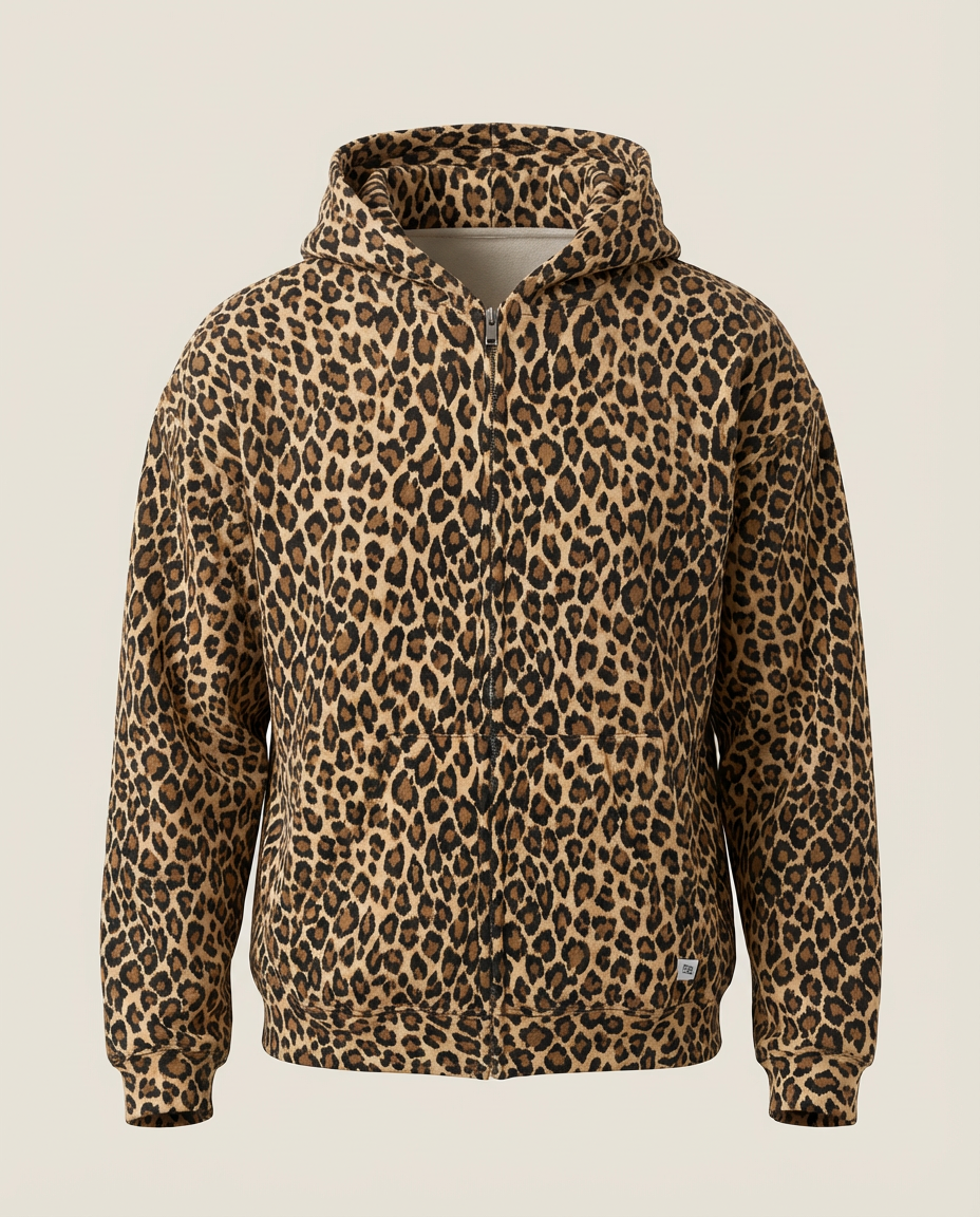 SWEATS® Leopard Zip-up hoodie