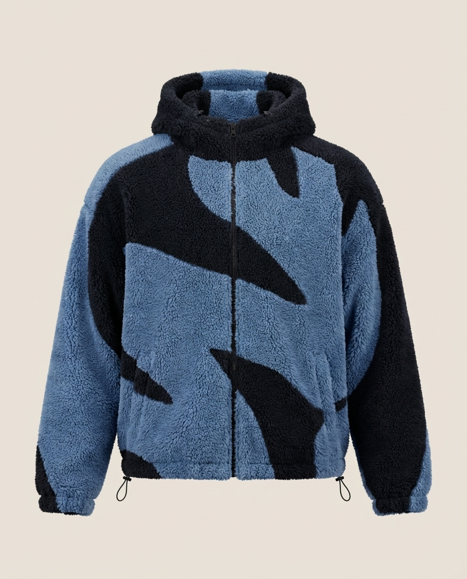 Sweats - Abstract Print Full-Zip Hoodie