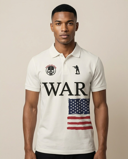 Sweats - "WAR" Graphic Short-Sleeve Polo