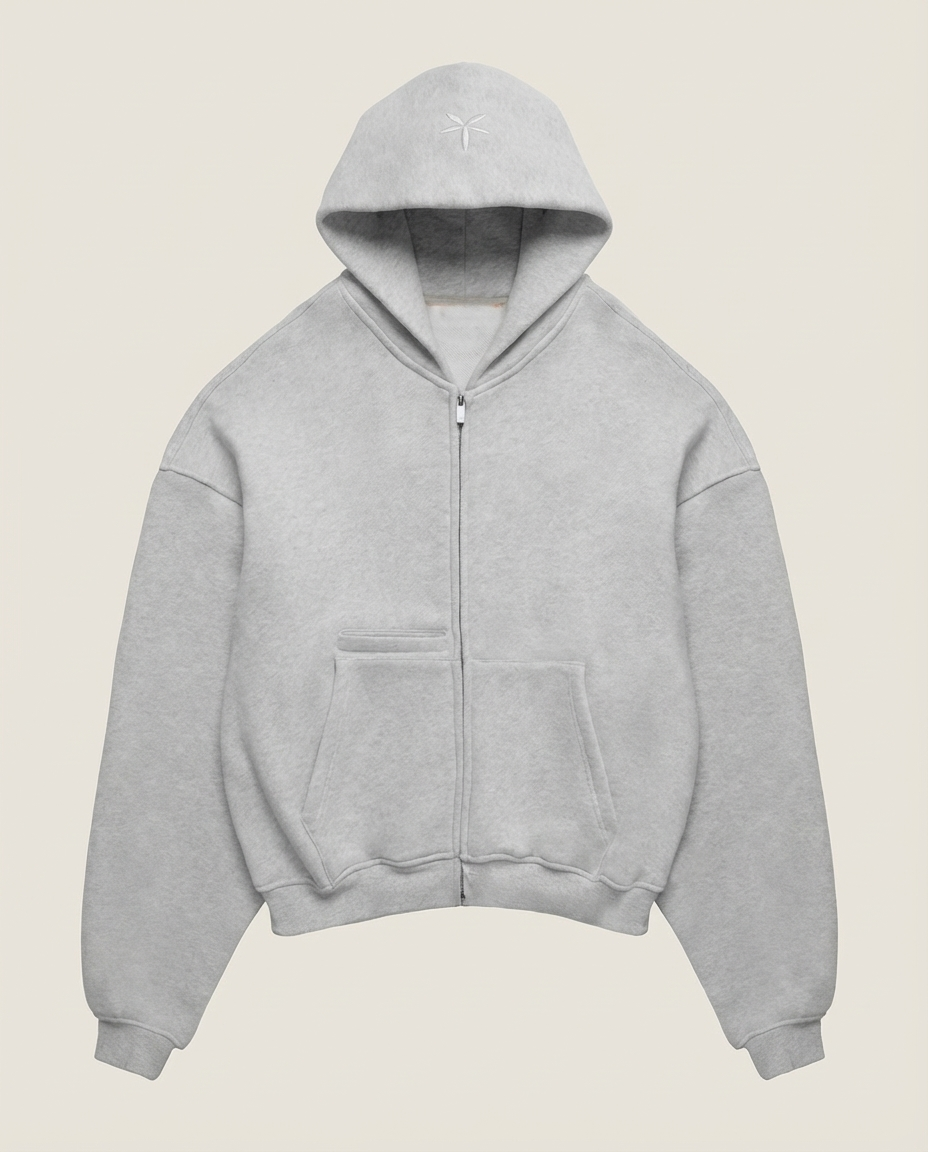 Sweats - Embossed Hood Logo Full-Zip Hoodie