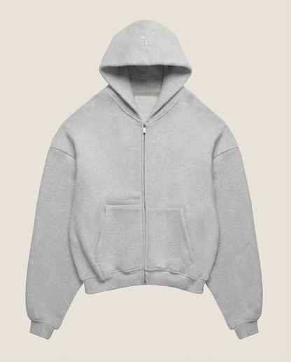 Sweats - Embossed Hood Logo Full-Zip Hoodie