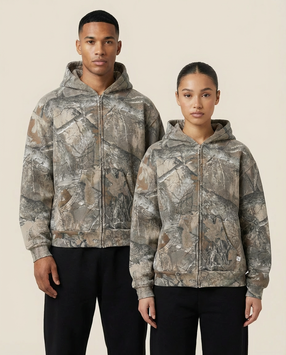 SWEATS® Camo Zip-up Hoodie