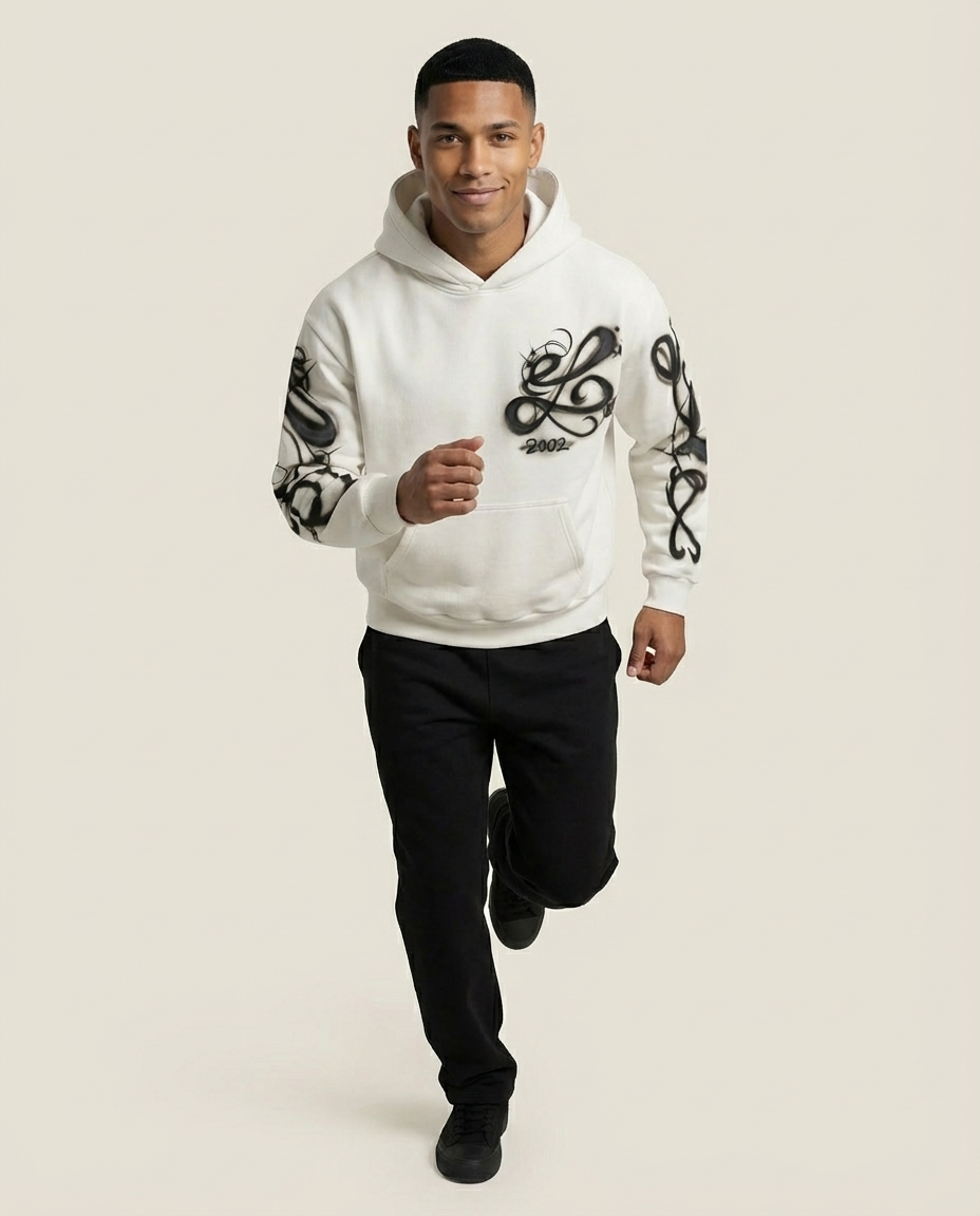 Sweats - Airbrush Script Graphic Pullover Hoodie