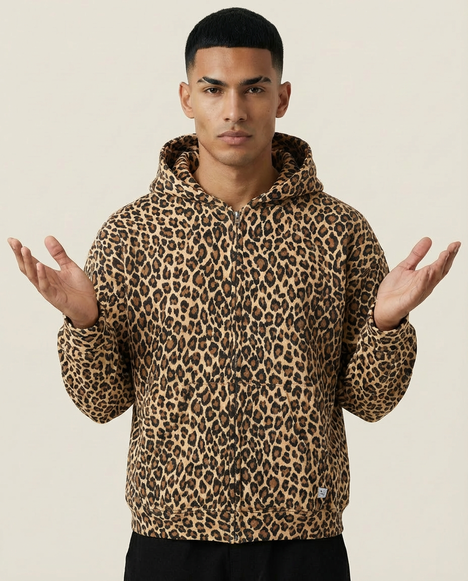 SWEATS® Leopard Zip-up hoodie