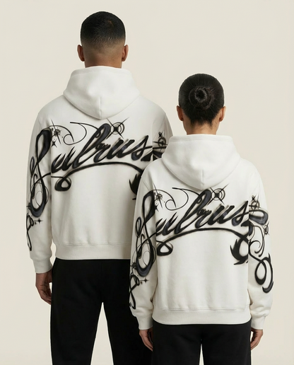 Sweats - Airbrush Script Graphic Pullover Hoodie