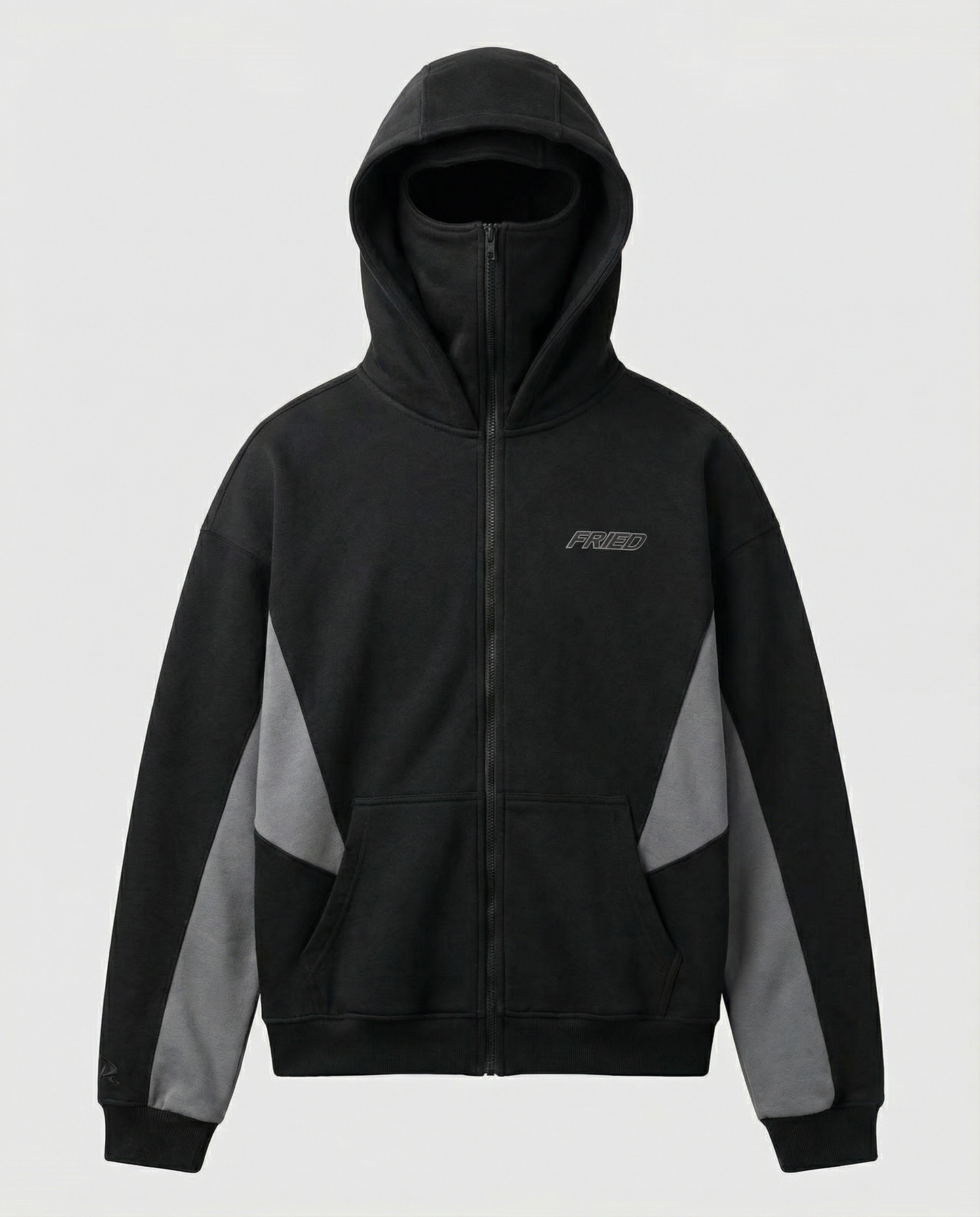 SWEATS® BLACK/GREY - BALACLAVA ZIP HOODIE