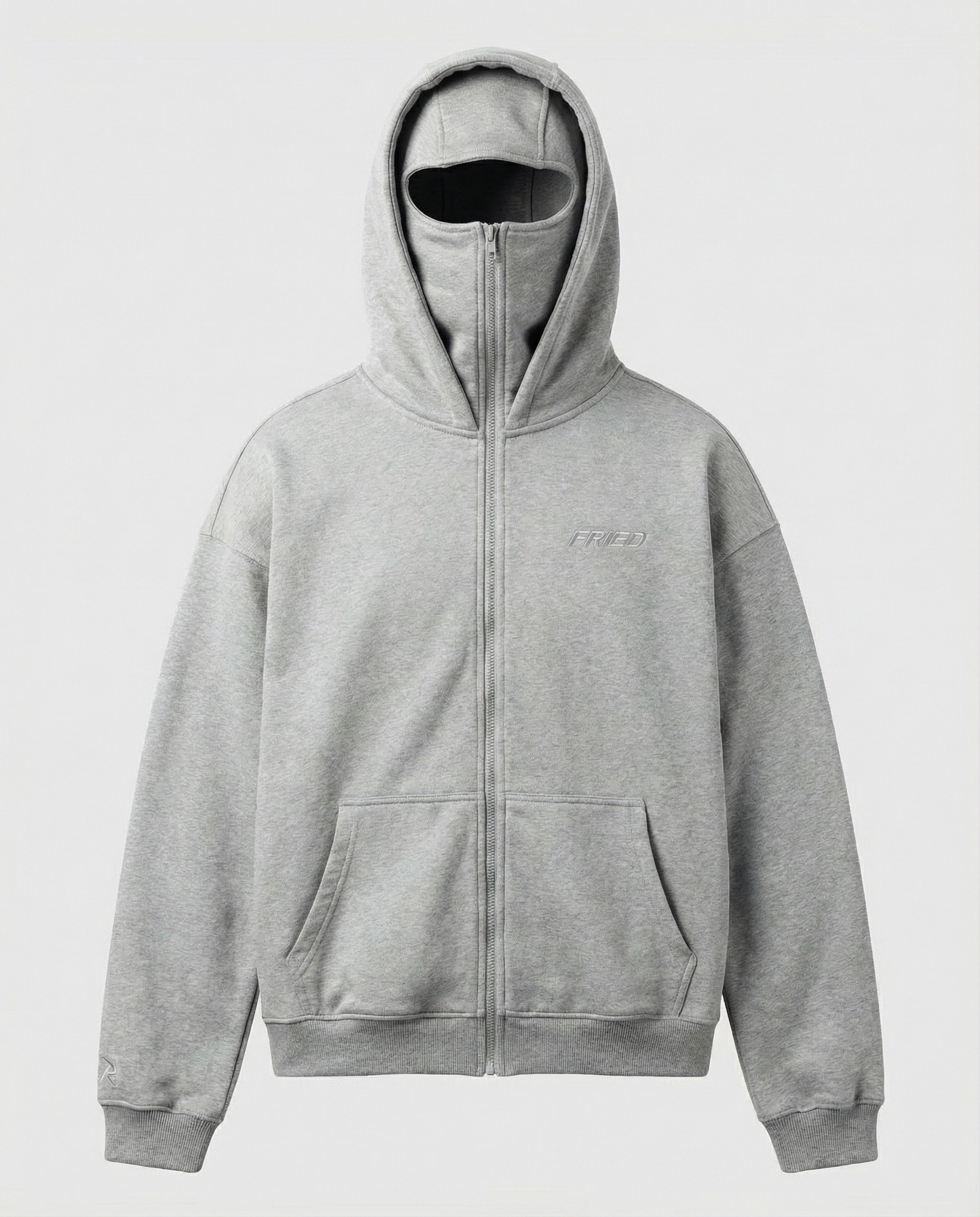 SWEATS® MELANGE GREY - BALACLAVA ZIP HOODIE